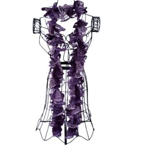 Purple and silver elegant knit scarf